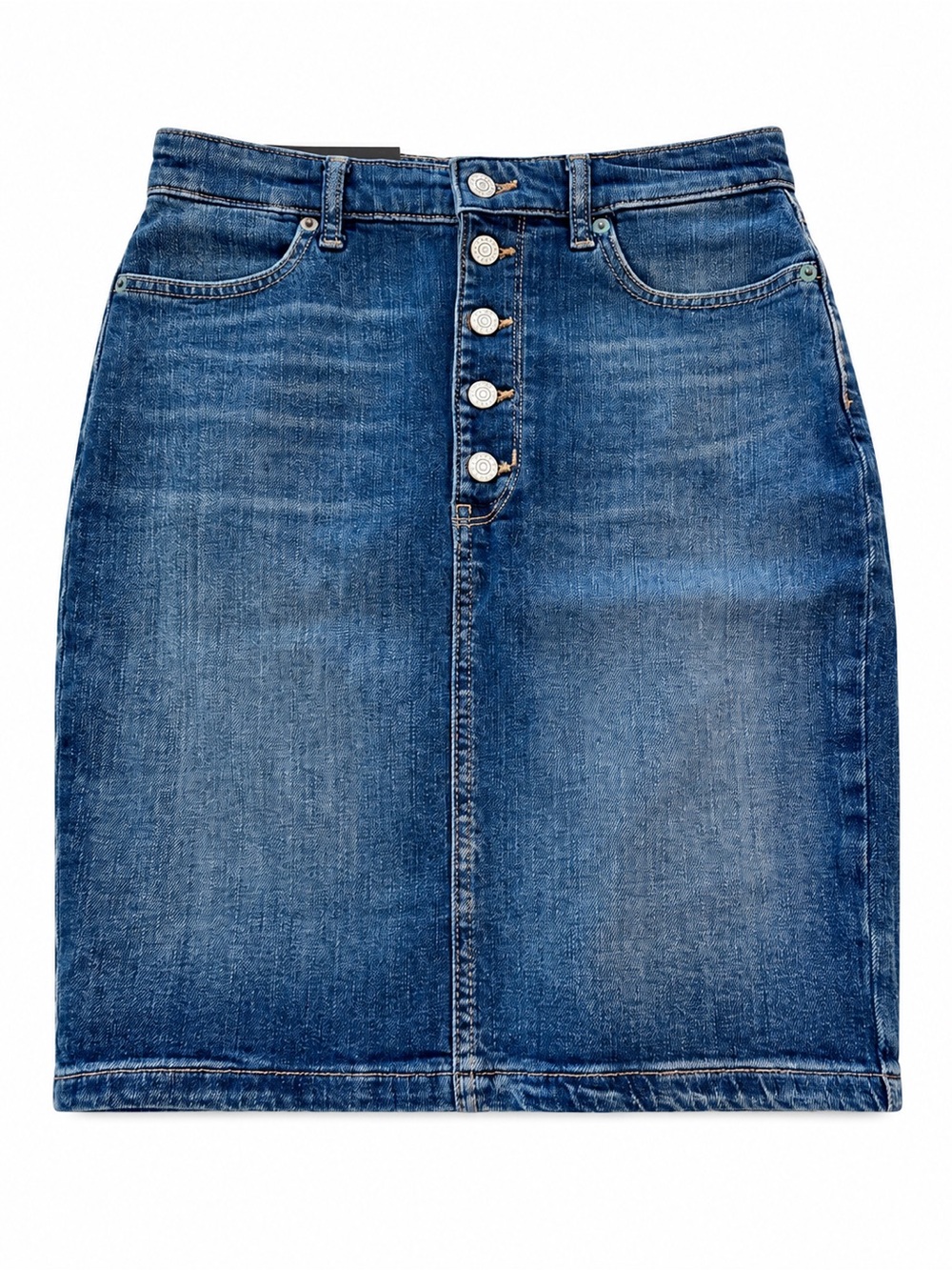 BANANA REPUBLIC BUTTON FLY Y2K DENIM MINI SKIRT WOMENS 25/0 BLUE NWT ($54)